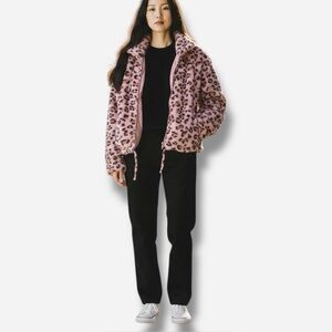 🌸New🌸Pink VS Know One Cares Leopard Jacket L NWT